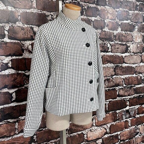 Cabi #3173 Osaka Nights Blazer Jacket Windowpane Black White Size Medium - Picture 8 of 16